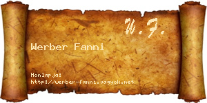 Werber Fanni névjegykártya