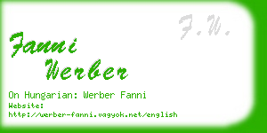 fanni werber business card